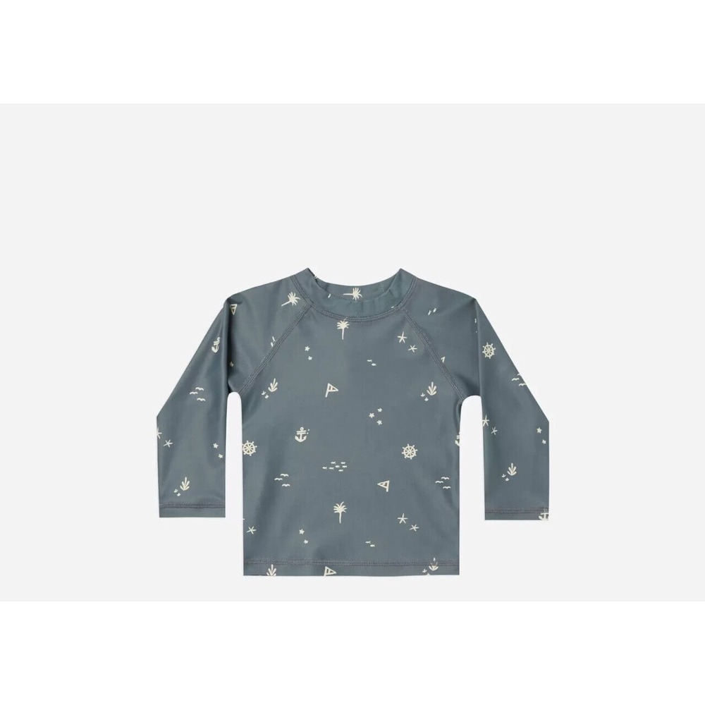 Rylee +‎ Cru Blue Nautical Rashguard Long Sleeve Top Baby Size 12-18M